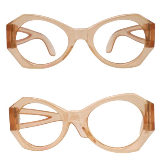 Phenominal 1950’s Angular Peach Translucent Eyegl… - image 6