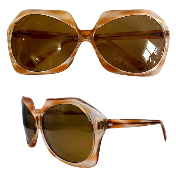 1970’s Italian Oversized Sunglasses, Translucent … - image 2