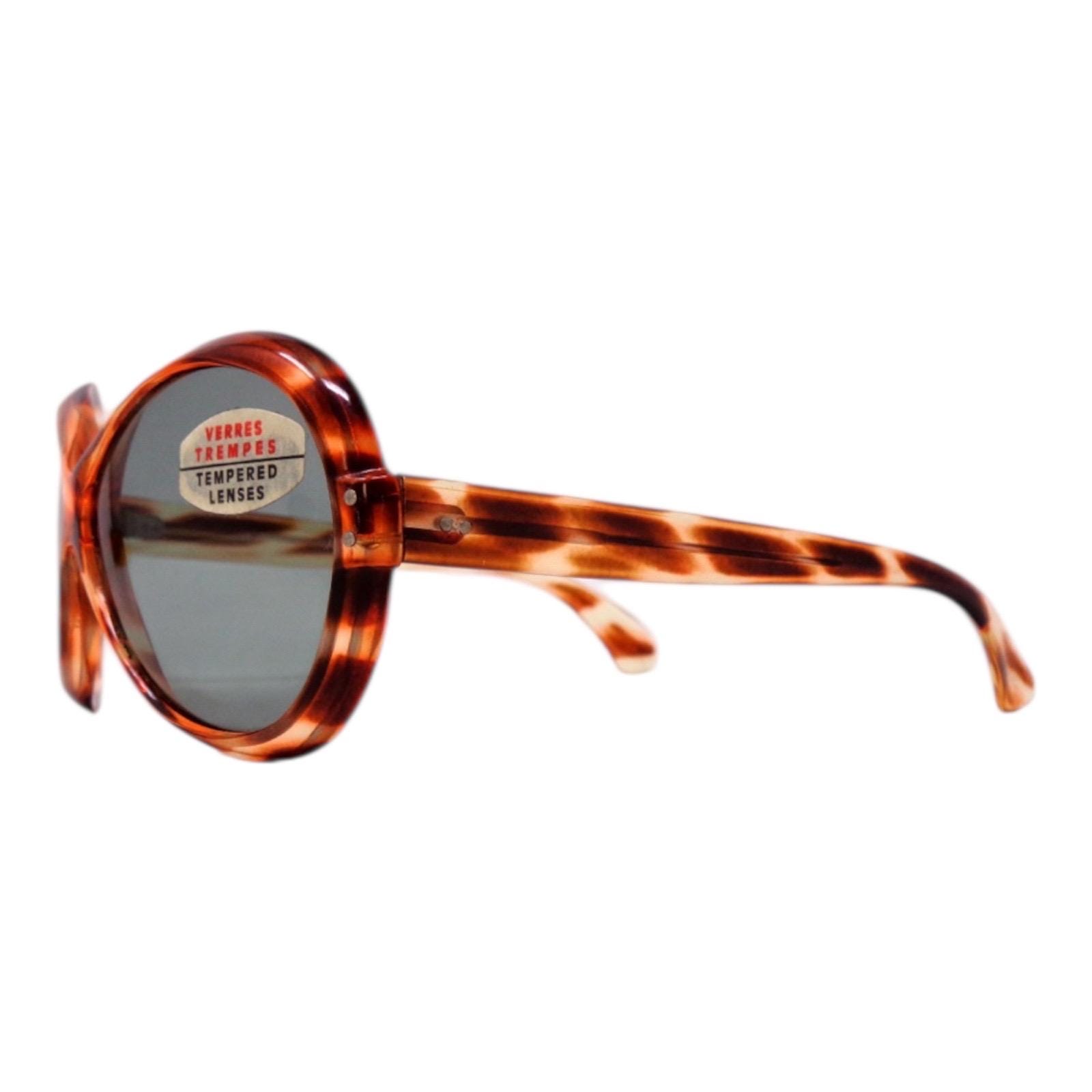 1960’s Oversized Mod French Sunglasses Tortoiseshell, Original glass lenses, New Vintage Made in France Sunglasses 60s 70s Oversized Tortoise  main image 3