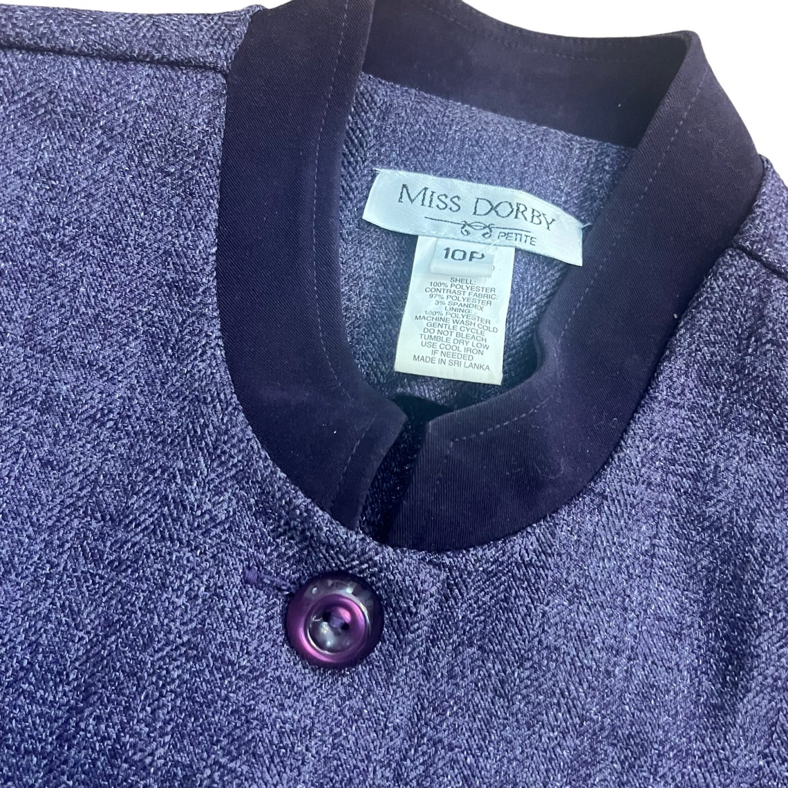 1990’s Vintage Tailored Purple Blazer with Button Down Front, Purple, Medium, 10P, foto 3 de 5