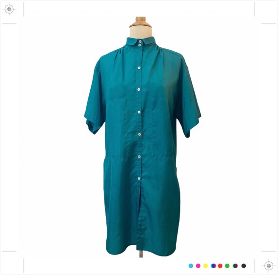 Vintage Teal Shirtdress, Tunic, Spring Summer Vin… - image 3