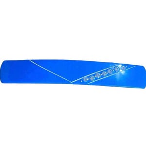 1970’s French Glam Bar Barrette with Rhinestones in a Bold Primary Blue,  Sturdy Traditional French Hair Clip,  4” Long, Deadstock/Unworn