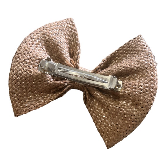 Large Vintage French Bow Barrette, Brown, French … - image 3