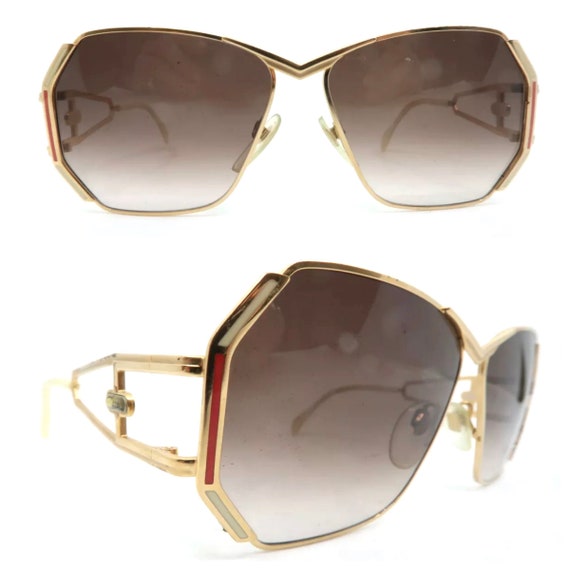 Vintage CAZAL Sunglasses Circa 1980’s, Gold Cazal 