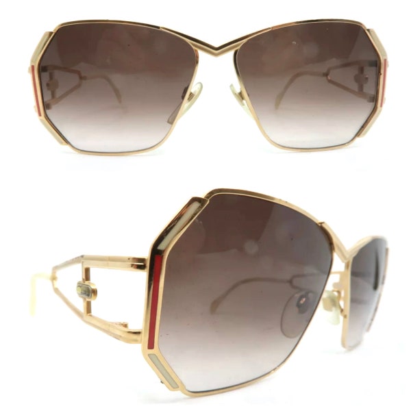 Vintage CAZAL Sunglasses Circa 1980’s, Gold Cazal Sunglasses, Mod 225