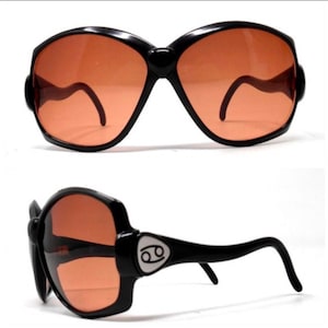 1970’s Bold Oversized French Sunglasses in Black,  Deadstock Vintage Sunglasses