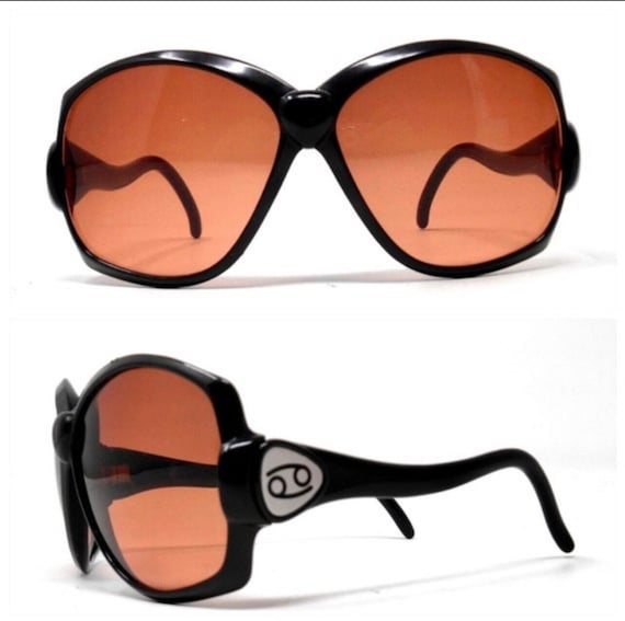 1970’s Black Oversized French Sunglasses, French … - image 1