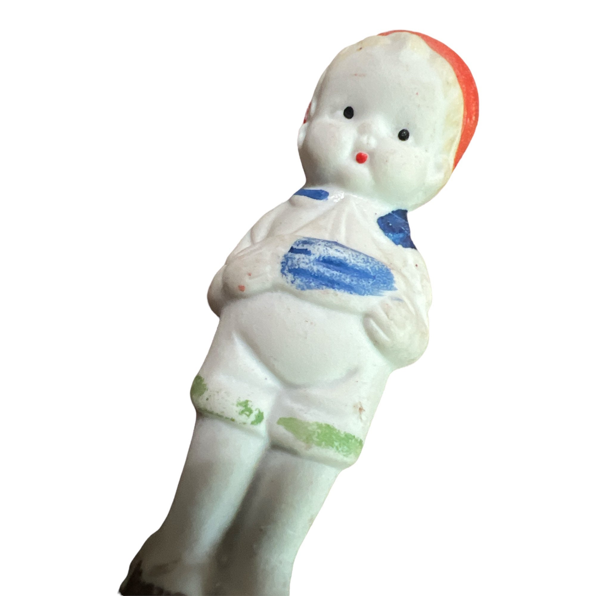 1930's Vintage Porcelain Bisque Boy Figurine Doll Made in