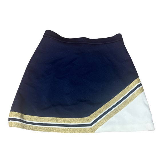 Vintage Cheerleeding Skirt in Navy White Gold Vintage Mini Skirt 26 Waist Etsy