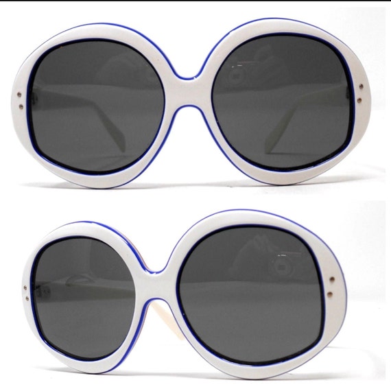 1960’s MOD Spaceage Vintage Sunglasses, White wit… - image 3
