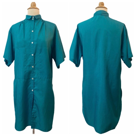 Vintage Teal Shirtdress, Tunic, Spring Summer Vin… - image 2