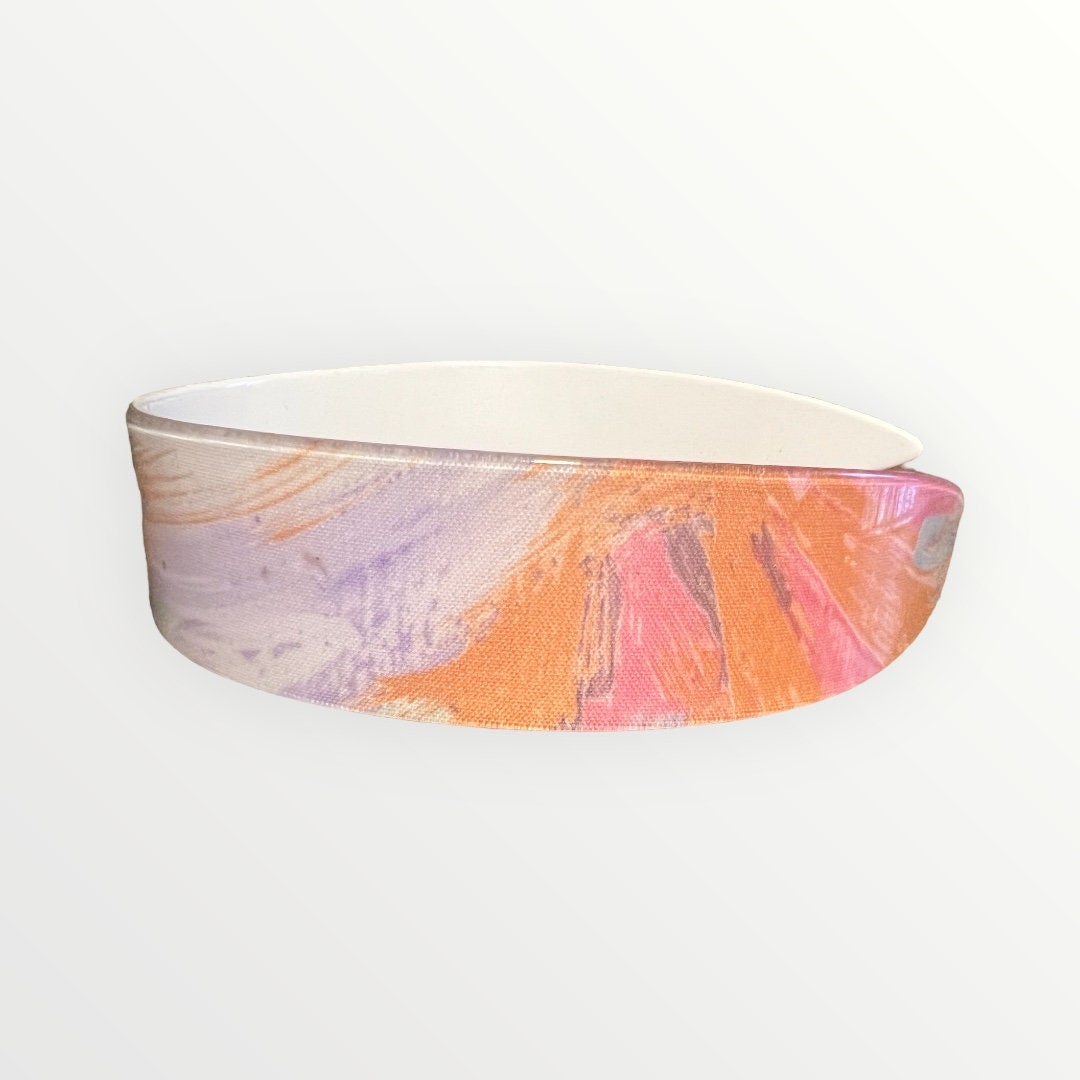 Ultra Feminine 1970’s Pastel French Thick Headband, Deadstock, Floral‎ Pastels Lele Sadoughi // Milwaukee Bucks NBA Embellished Headband main image 4