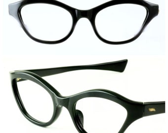 Vintage Cateye Glasses, Black, Made in France, Deadstock