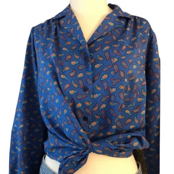 Vintage Pierre Cardin Paisley Blouse, M/L - image 1