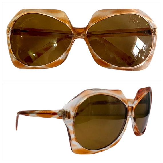 1970’s Italian Oversized Sunglasses, Translucent … - image 1