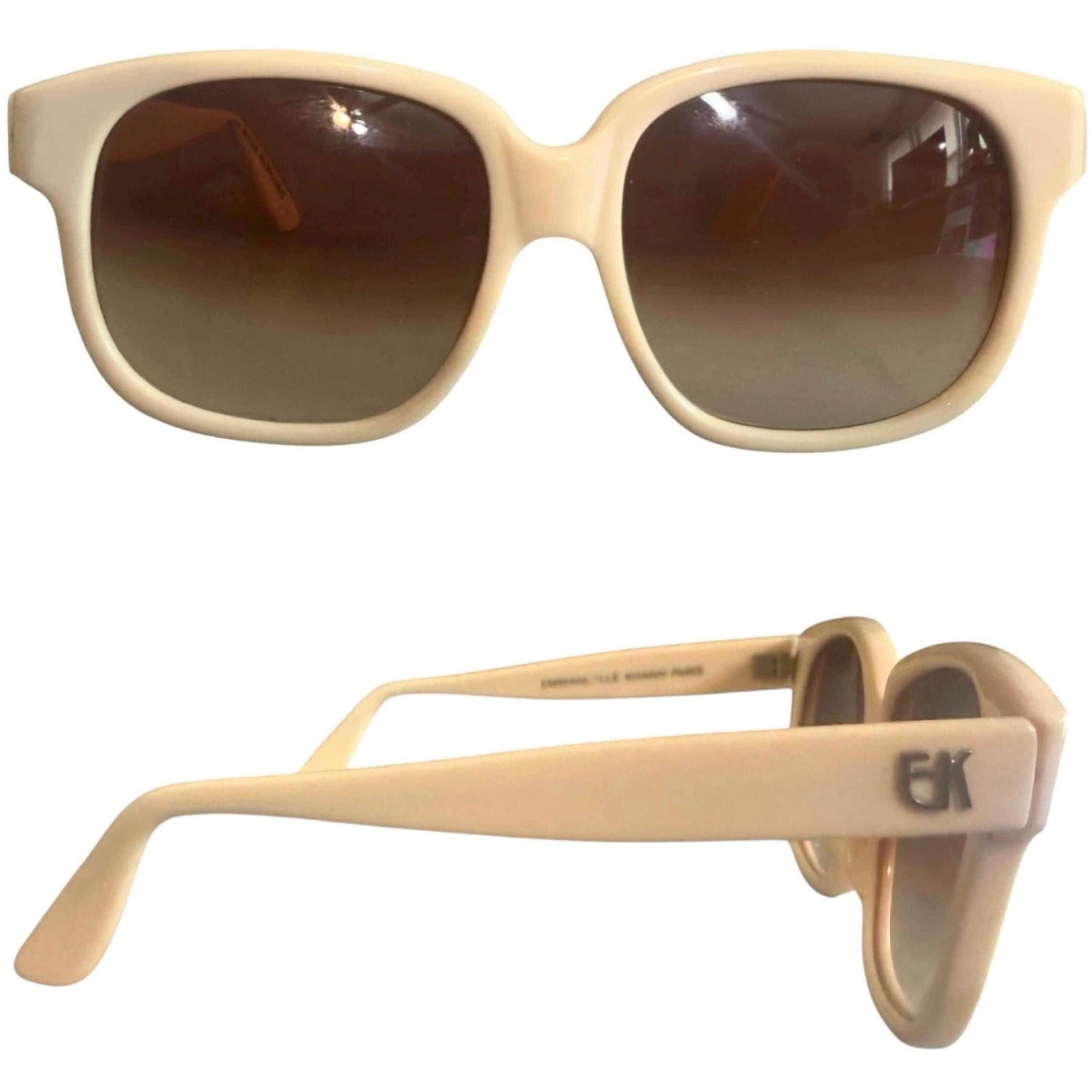 Emmanuelle Khanh Paris Cream Colored‎ Thick Framed Sunglasses, Mod 8080, France EMMANUELLE KHANH Vintage Sunglasses for sale | eBay main image 3