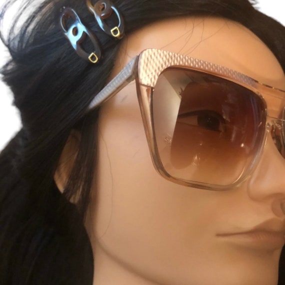 1980’s Pink Angular Sunglasses, Oversized Pink Su… - image 5