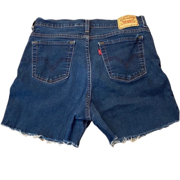 Vintage Levi’s Cutoff Jean Shorts,Med Dark Blue 14/Large