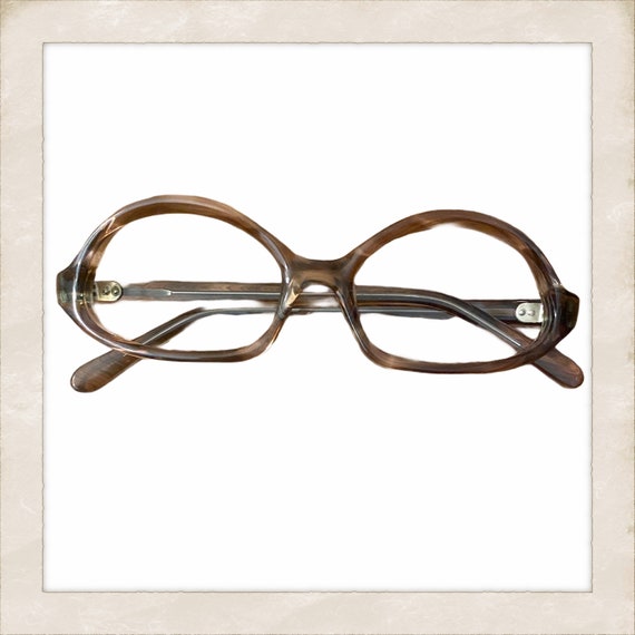 Vintage 1950’s or 1960’s Light Brown Eye Glasses, 