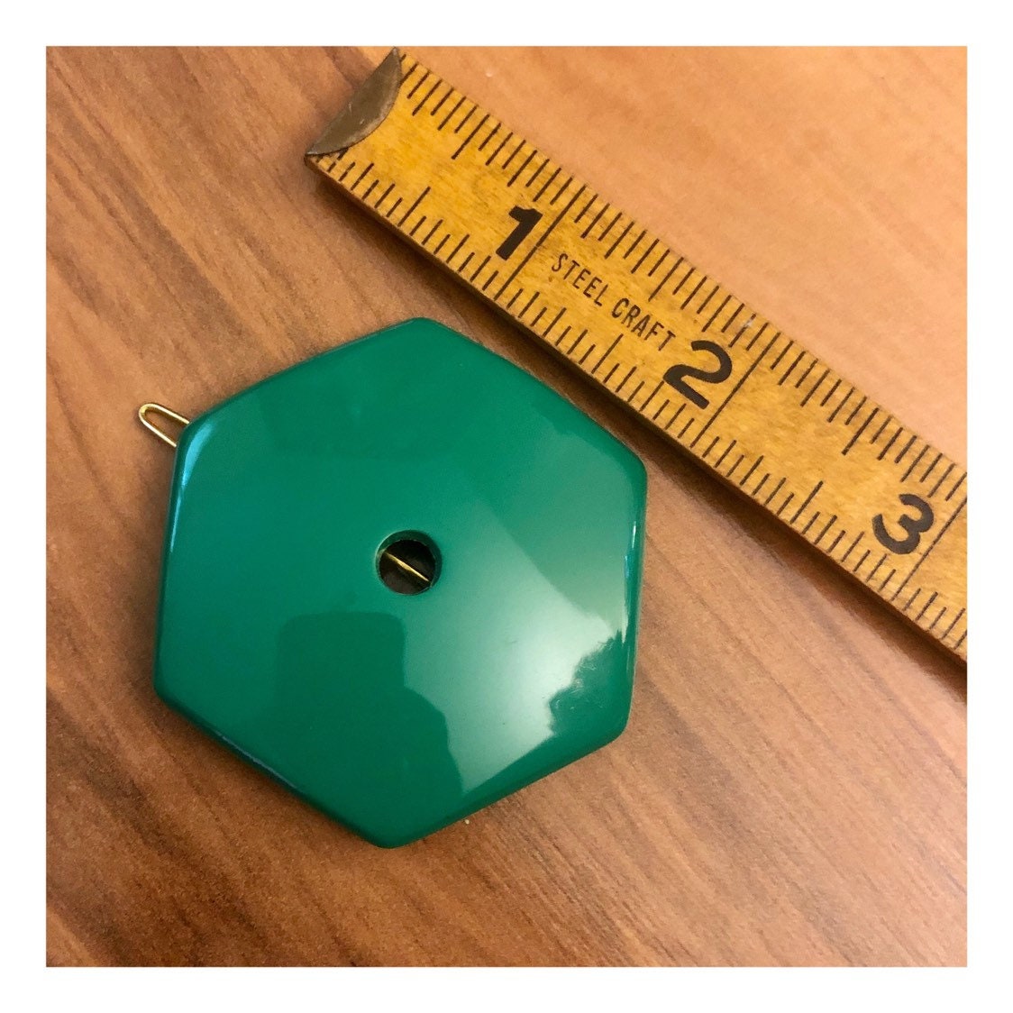 Vintage Alexandre De Paris Angular Barrette in Kelly Green  display picture 2