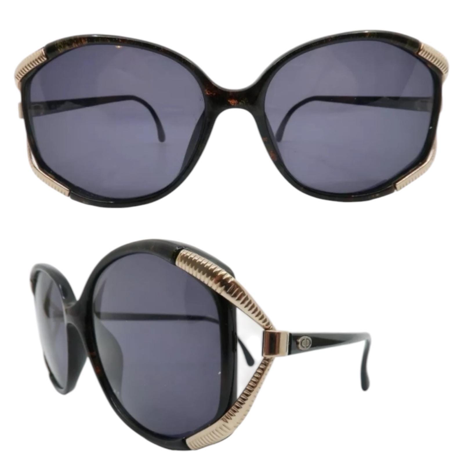 小物 Dior Vintage Logo Gold frame sunglasses Christian Dior Hanoi Vintage Sunglasses - Golden Mirrored