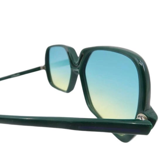 1970’s Silhouette Oversized Green Sunglasses w/ Cutout, Mod 55, Made in Austria 1970 main image 3