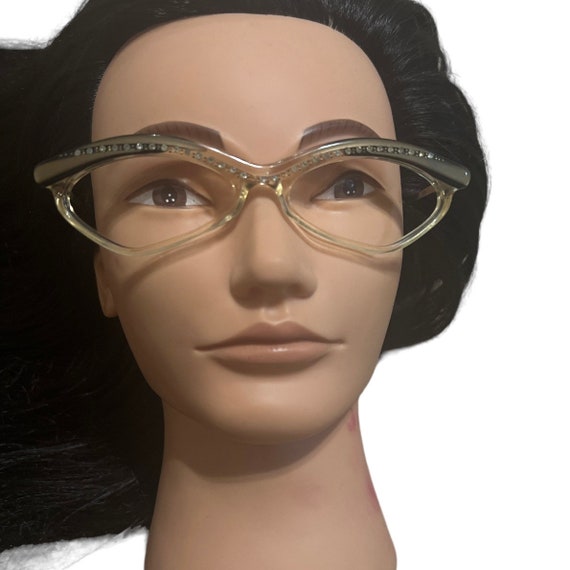Vintage Ultra Rhinestone Cateye Glasses, Model Bi… - image 2
