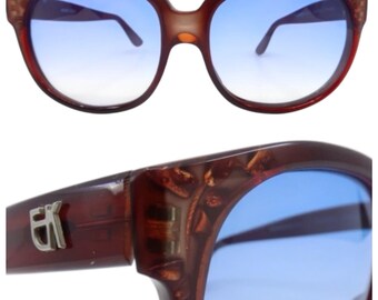 1980’s Iconic Emmanuelle Khanh Paris Sunglasses with Inlaid Detail, Model 8080, Handmade in France