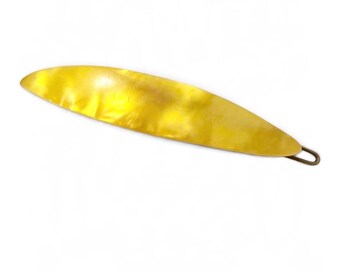 Vintage French Bar Bartette in Pearly Yellow, Angular Shape, 3” Long, Unworn