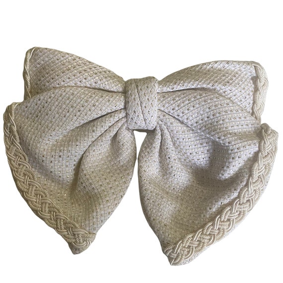 Gorgeous XL Luxury Cream Colored Bow Barrette, Ha… - image 1