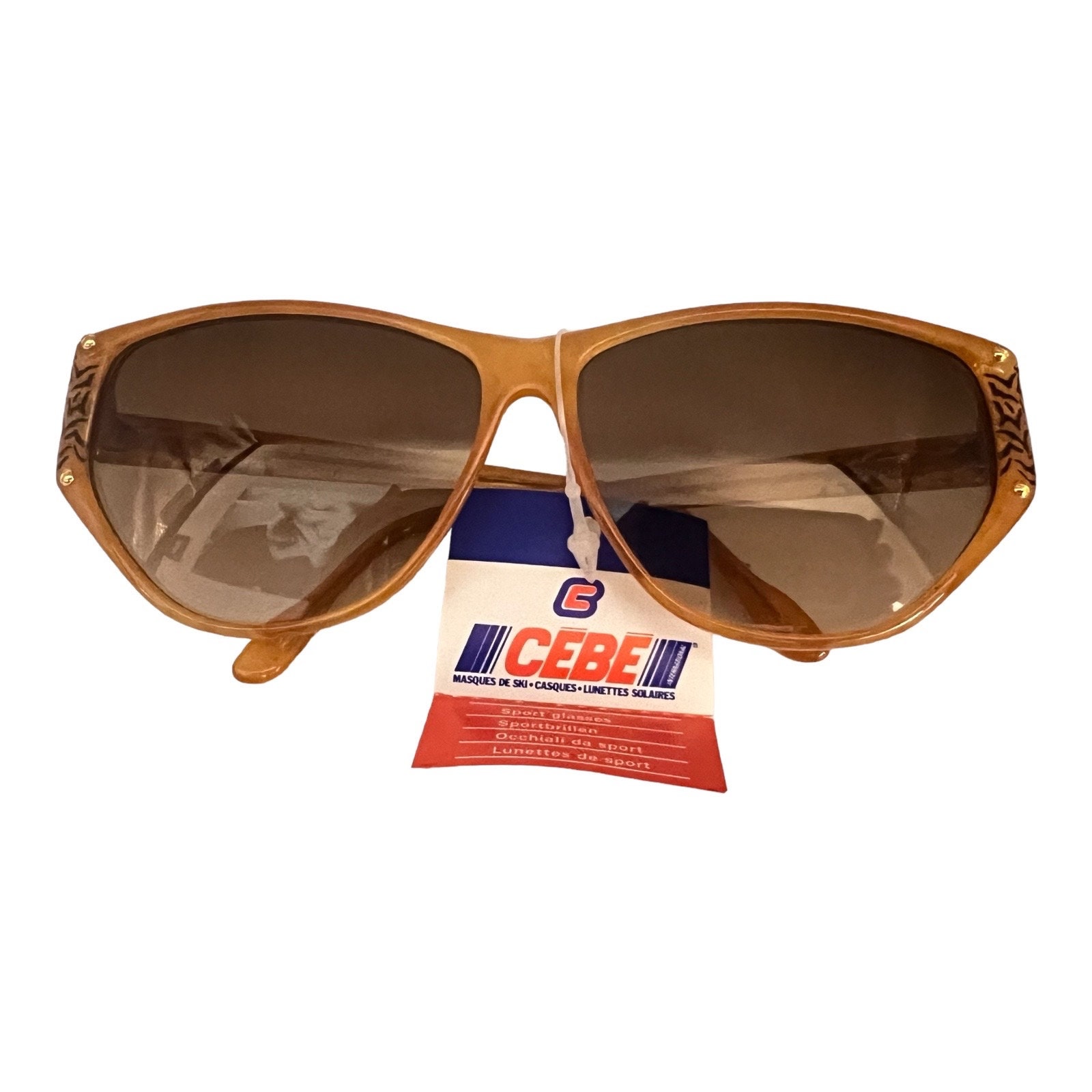 1990’s CEBE France Angular Sunglasses Mod 931, Brown & Black, Unisex andNWT 1990 main image 2