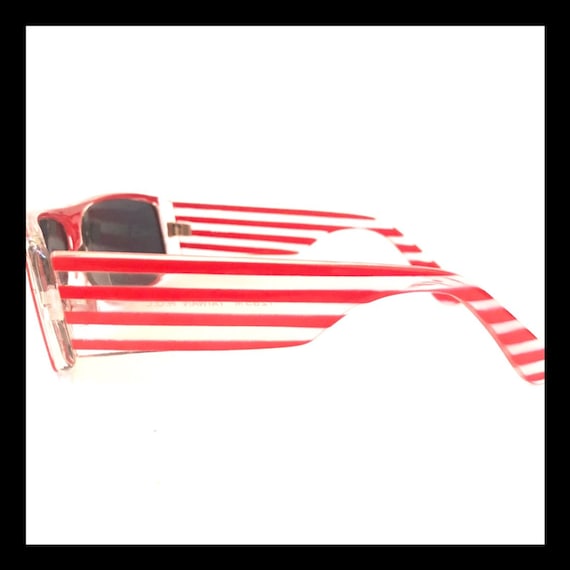 Vintage Cool-Ray Striped Sunglasses, Vintage Red … - image 3