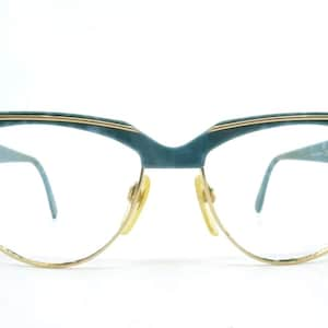 Vintage Silhouette Eyeglasses/Frames,  Green/Gold 6097, Austria, 1980s Eyeglass Frames