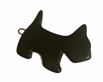 Vintage 1980s Blue Scottie Dog French Ponytail Holder Hair  display picture 2