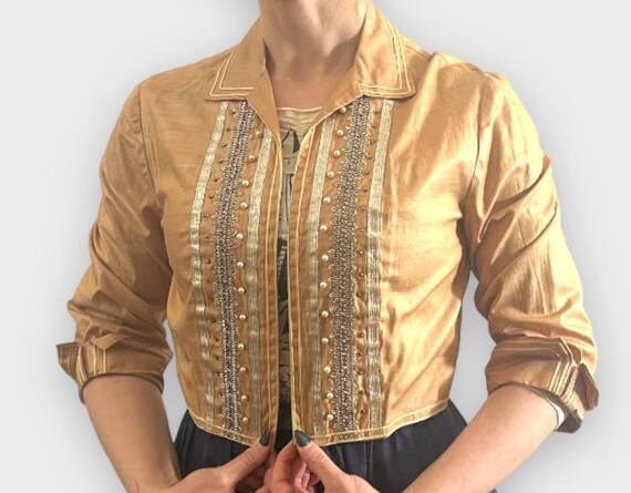 Beaded Cropped Jacket Glamour