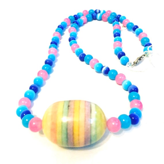 1960's Glass Beaded Necklace, Beauty! - image 1