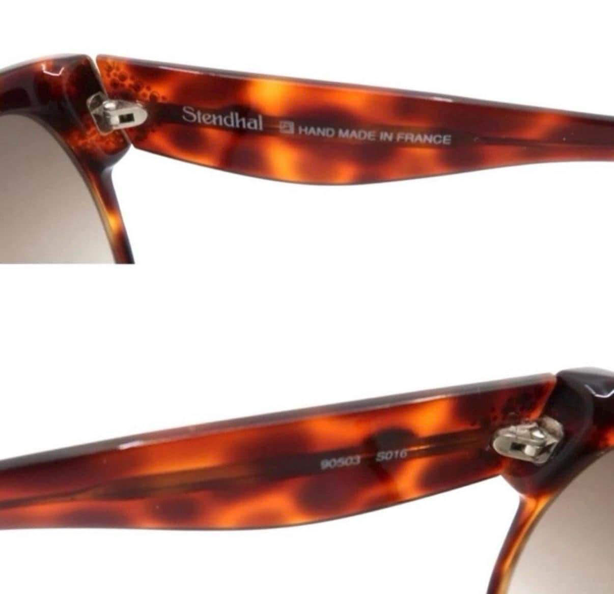 Stendhal Vintage Sunglasses Tortoise shell with Rhinestones Handmade in France STENDHAL Paris Frames for Eyeglasses 90621 S538 Handmade  main image 2