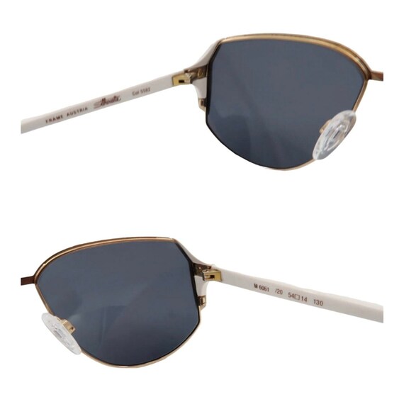 1970’s Silhouette Sunglasses , White & Gold, Mod. 6061, Made in Austria, Unisex Silhouette Mod 608 Col 534 Vintage 70s Sunglasses – Ed  main image 4