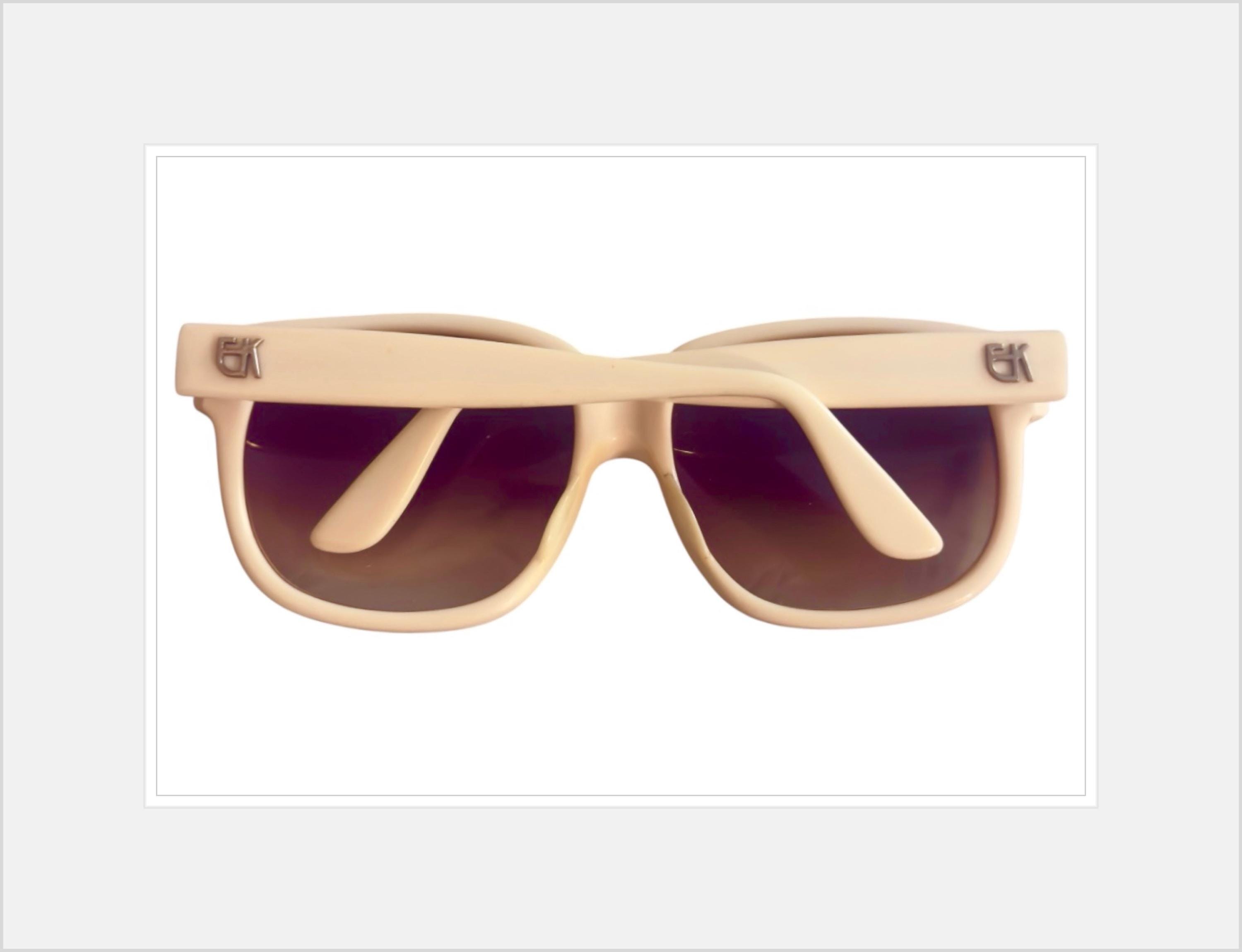 Emmanuelle Khanh Paris Cream Colored Thick Framed Sunglasses, Mod 8080, France il_fullxfull.6714193732_2v6a.jpg main image 4