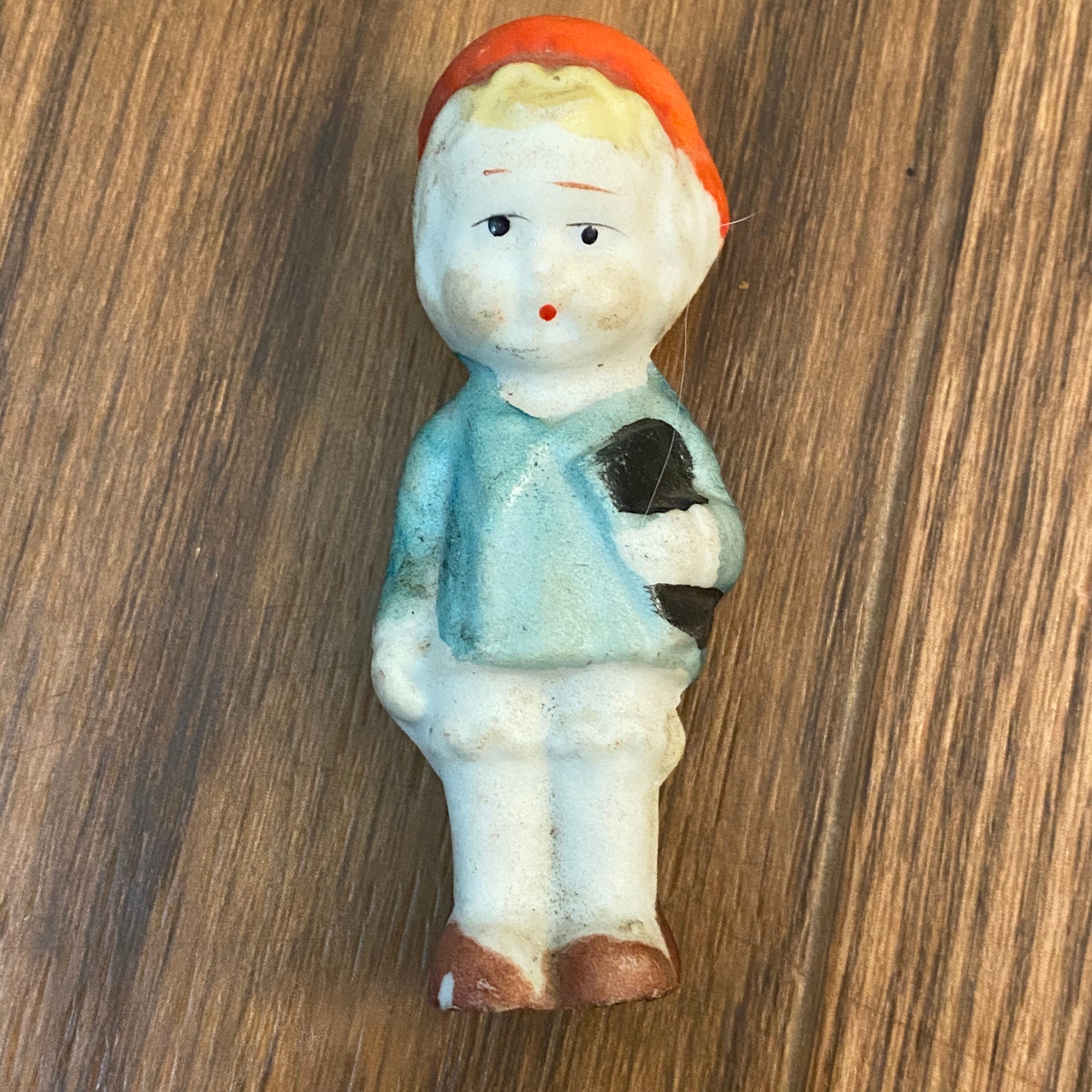 1930's Vintage Porcelain Bisque Boy Figurine Doll Made in