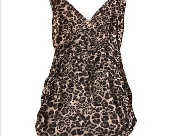 1990er Vintage ausgestattet Animal Print Bodycon Kleid, 90er Jahre Bodycon Kleid