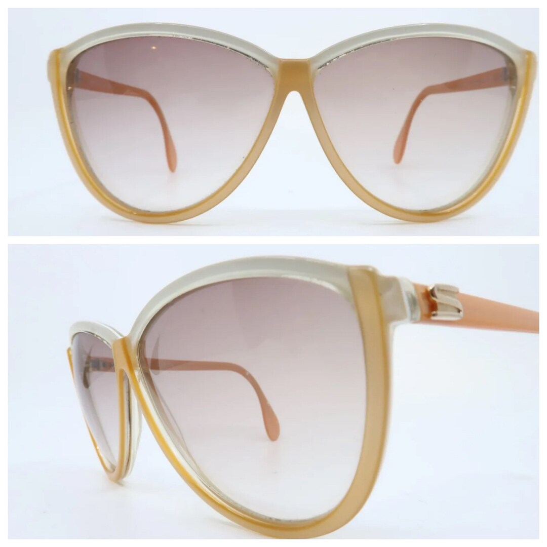 Vintage 1980s Silhouette Austria Sunglasses in a Yellow and  display picture 3