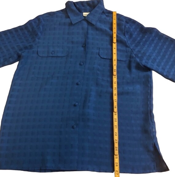 Vintage 1990’s Oversized Blue Semi Sheer Button D… - image 5