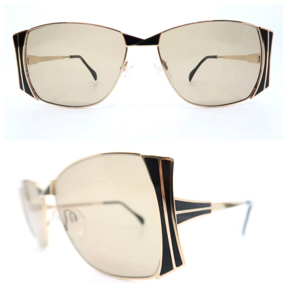 Vintage Silhouette Austria Sunglasses, Gold Metal Framed 