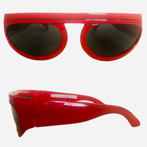 Gafas de sol con montura roja gruesa de estilo mod 1970 - Etsy España