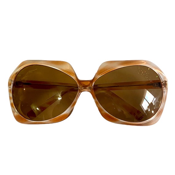 1970’s Italian Oversized Sunglasses, Translucent … - image 4