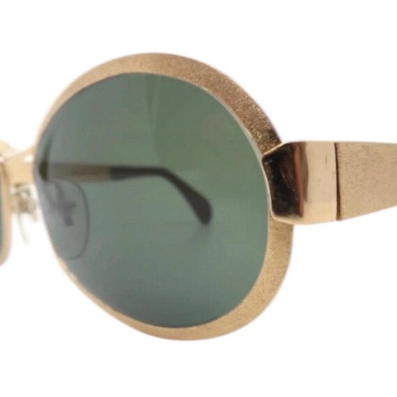 1970s Neostyle Matte Gold Sunglasses, Made in Germany, Unisex 1970s NEOSTYLE Oval Sunglasses in Matte Gold Metal, Made in  main image 3