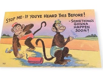Vintage 1940’s Linen Humor Travel Postcard, Vintage 1940’s  Humor, Unused, Excellent  Frame Worthy Quality,  Quirky 1940’s Gift
