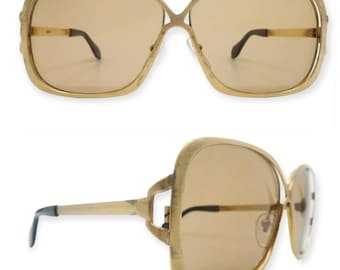 1970s Neostyle Matte Gold Sunglasses, Made in Germany, Unisex 1970s NEOSTYLE Oval Sunglasses in Matte Gold Metal, Made in  main image 2