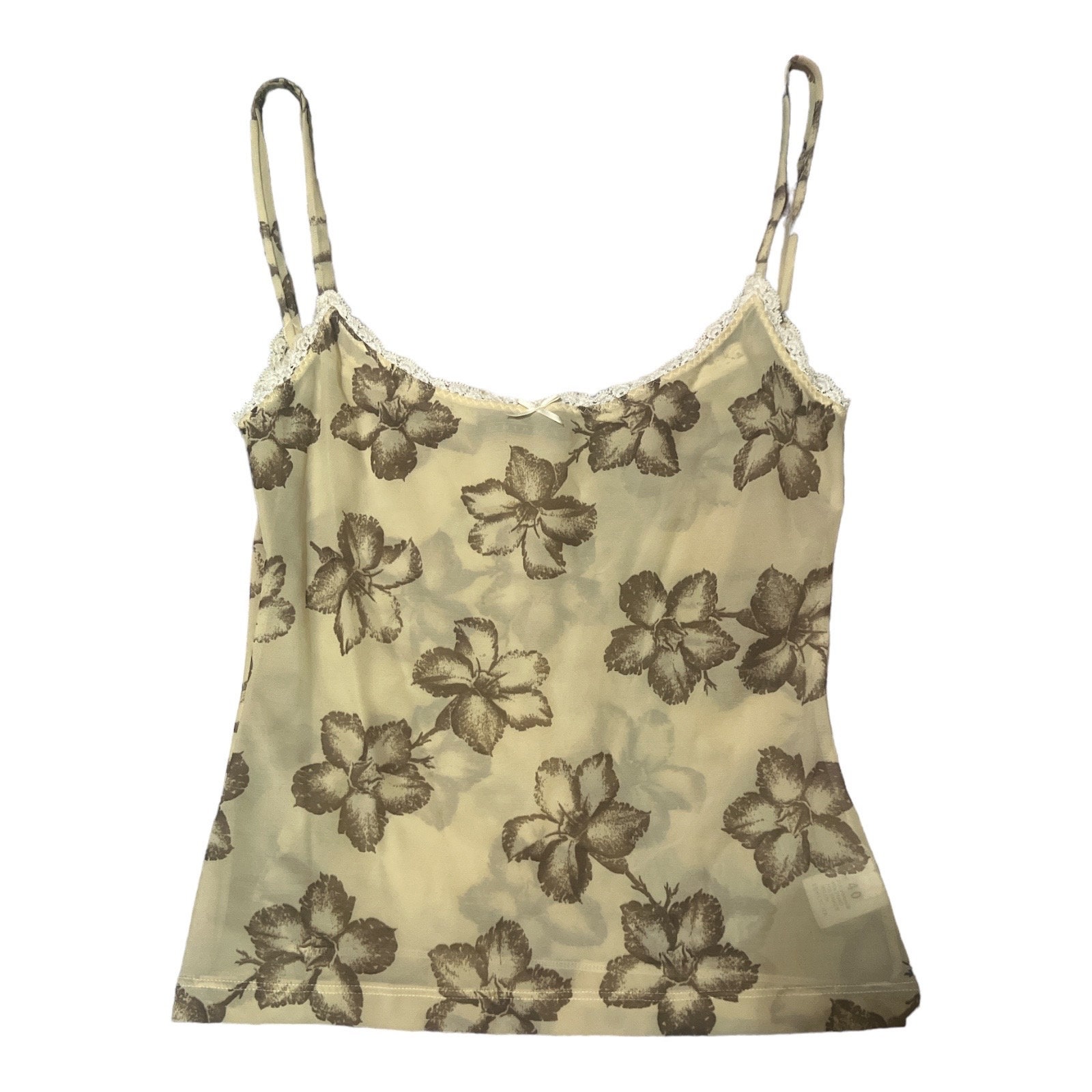 Y2K Laura Urbinati Luxury Floral Camisole, Semi Sheer, Size Italian